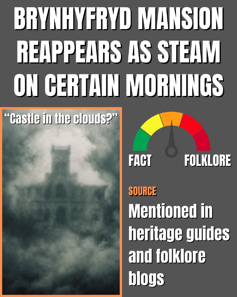 Brynhyfryd mansion reappears as steam on Castle Hill