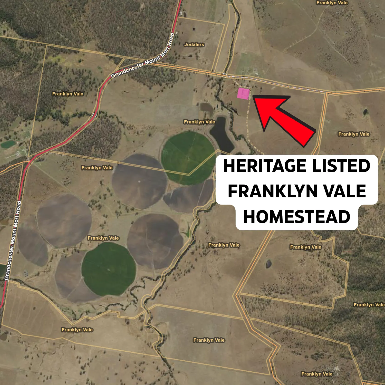 Position of Heritage Portion Franklyn Vale Homestead