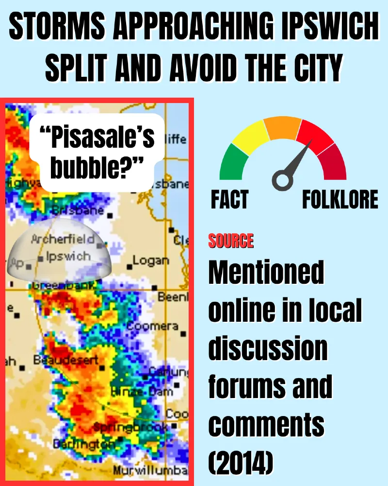 Storms approaching Ipswich split