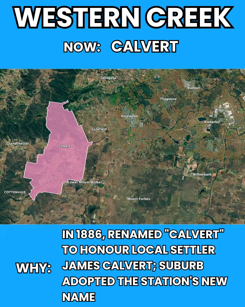 Western Creek — renamed to Calvert in the 1880s