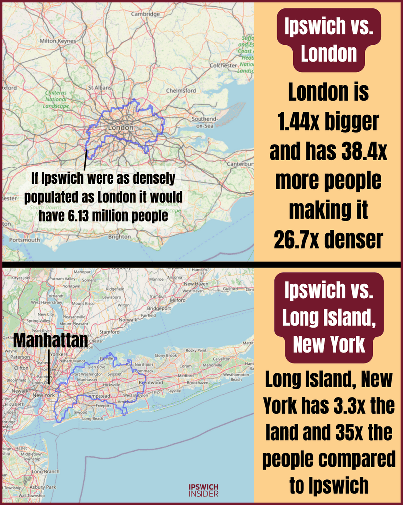 Ipswich vs Greater London and New York City