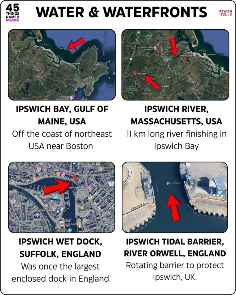 WATER AND WATERFRONTS NAMED IPSWICH