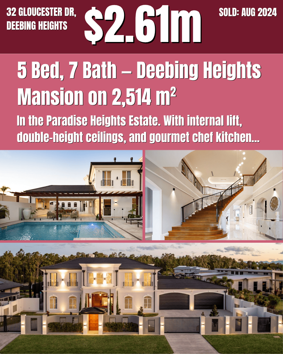 Sold $2,610,000 — 32 Gloucester Drive, Deebing Heights — Prestige home in Deebing Heights.