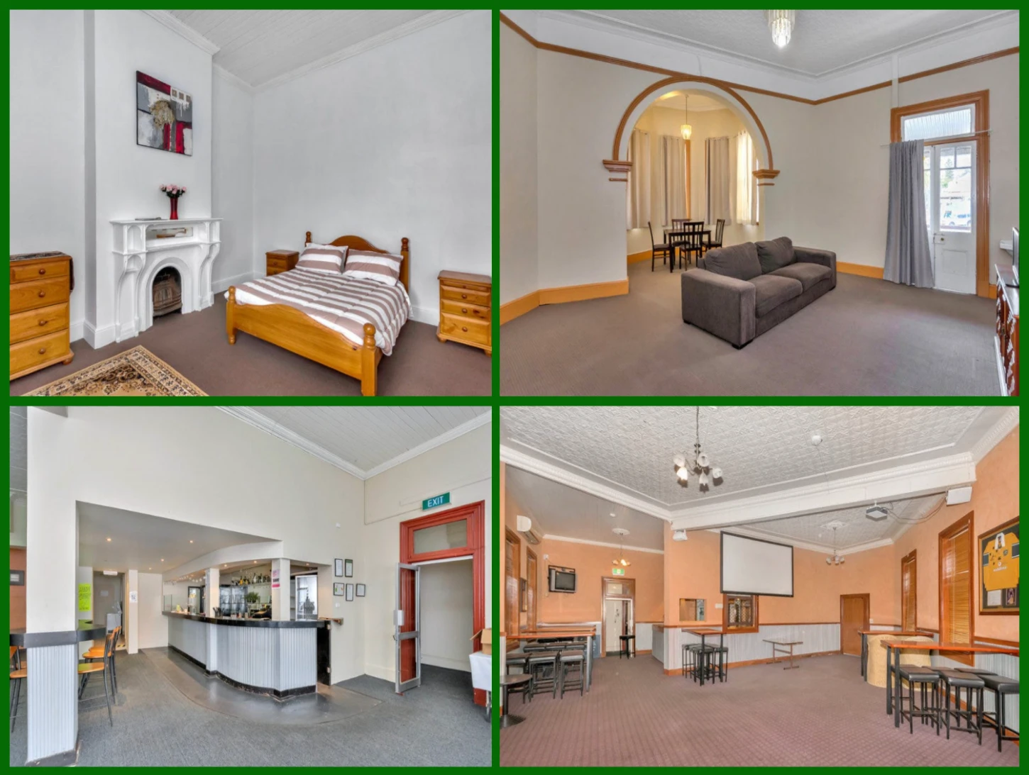 Inside City View Hotel Rooms + Pub