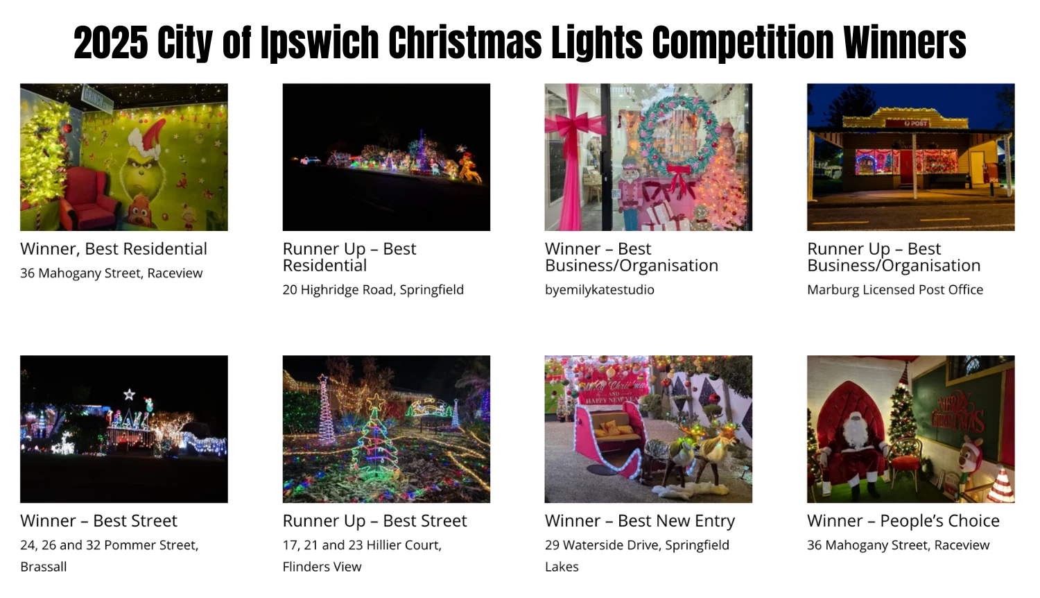 Christmas Lights Comp winners list