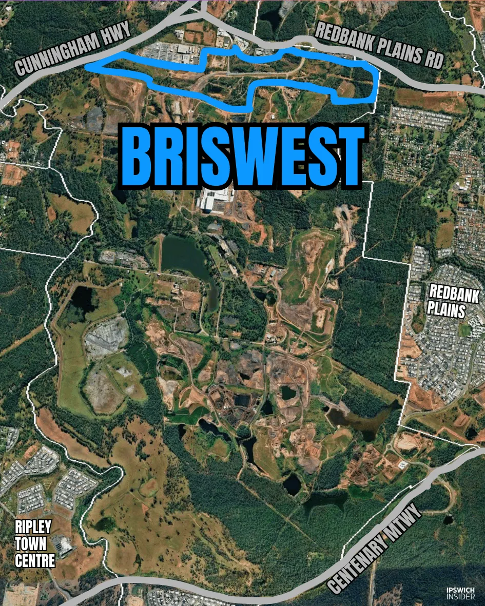 Locator map highlighting the BrisWest precinct within Swanbank