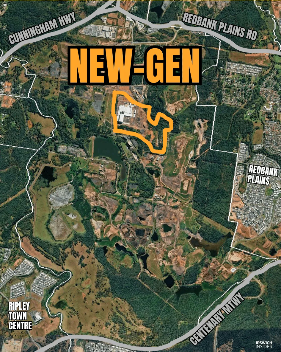 Locator map highlighting the New-Gen Business Park precinct within Swanbank