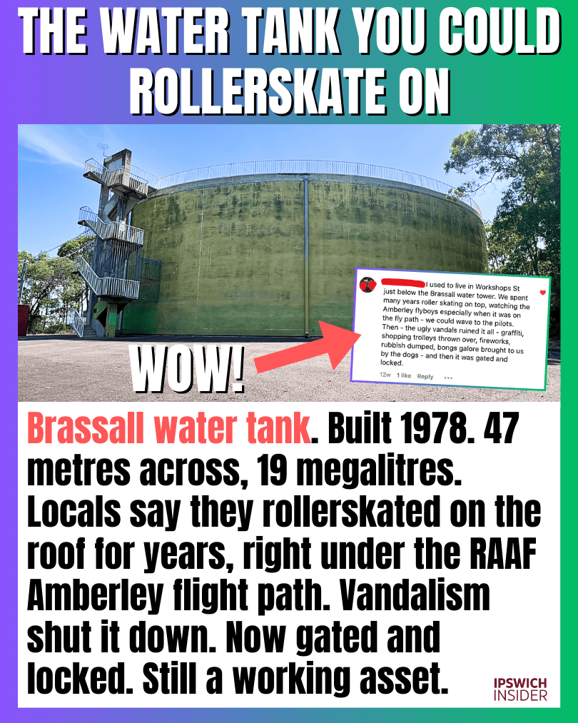 Large circular water tank in Ipswich