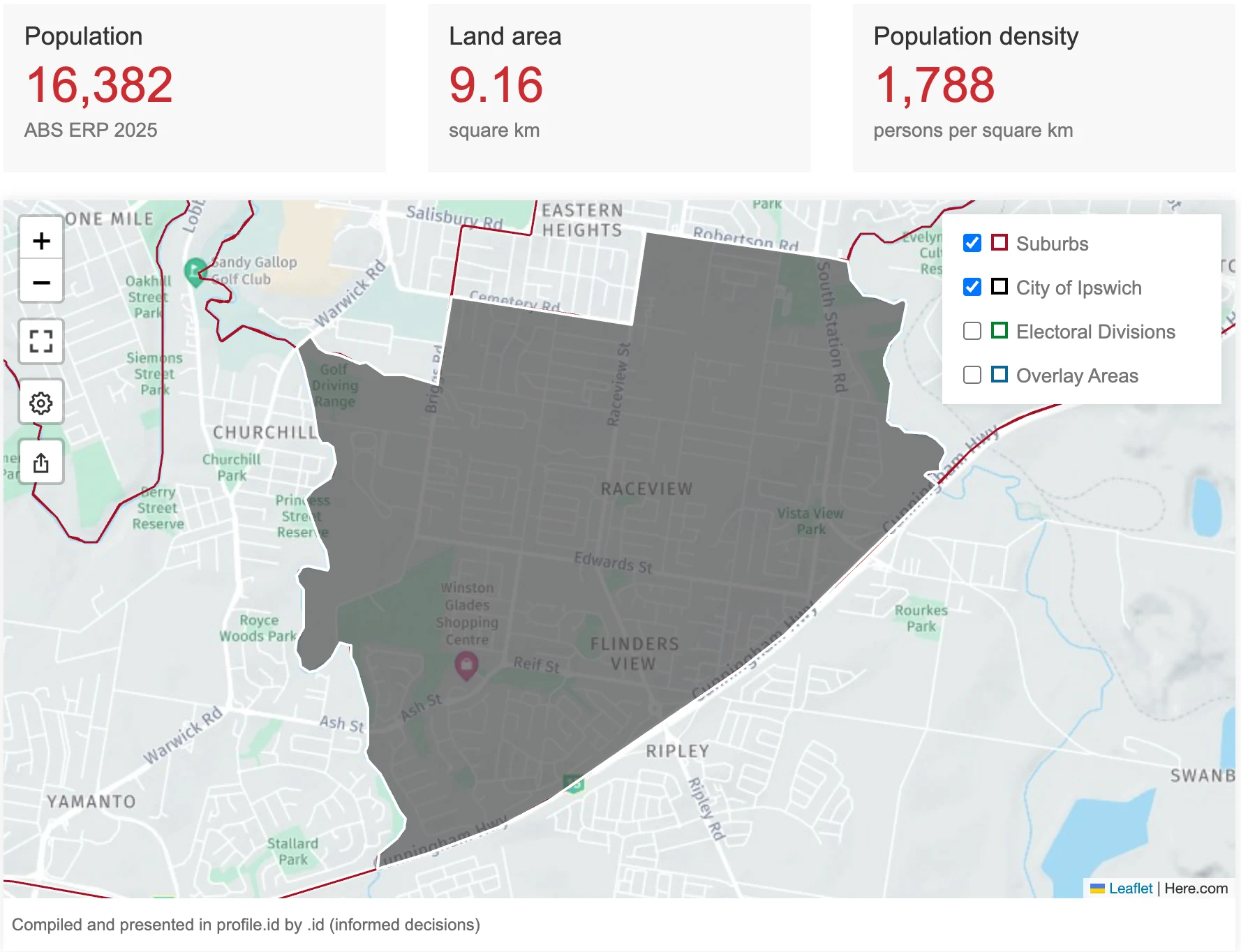 Raceview Pop Density Screenshot