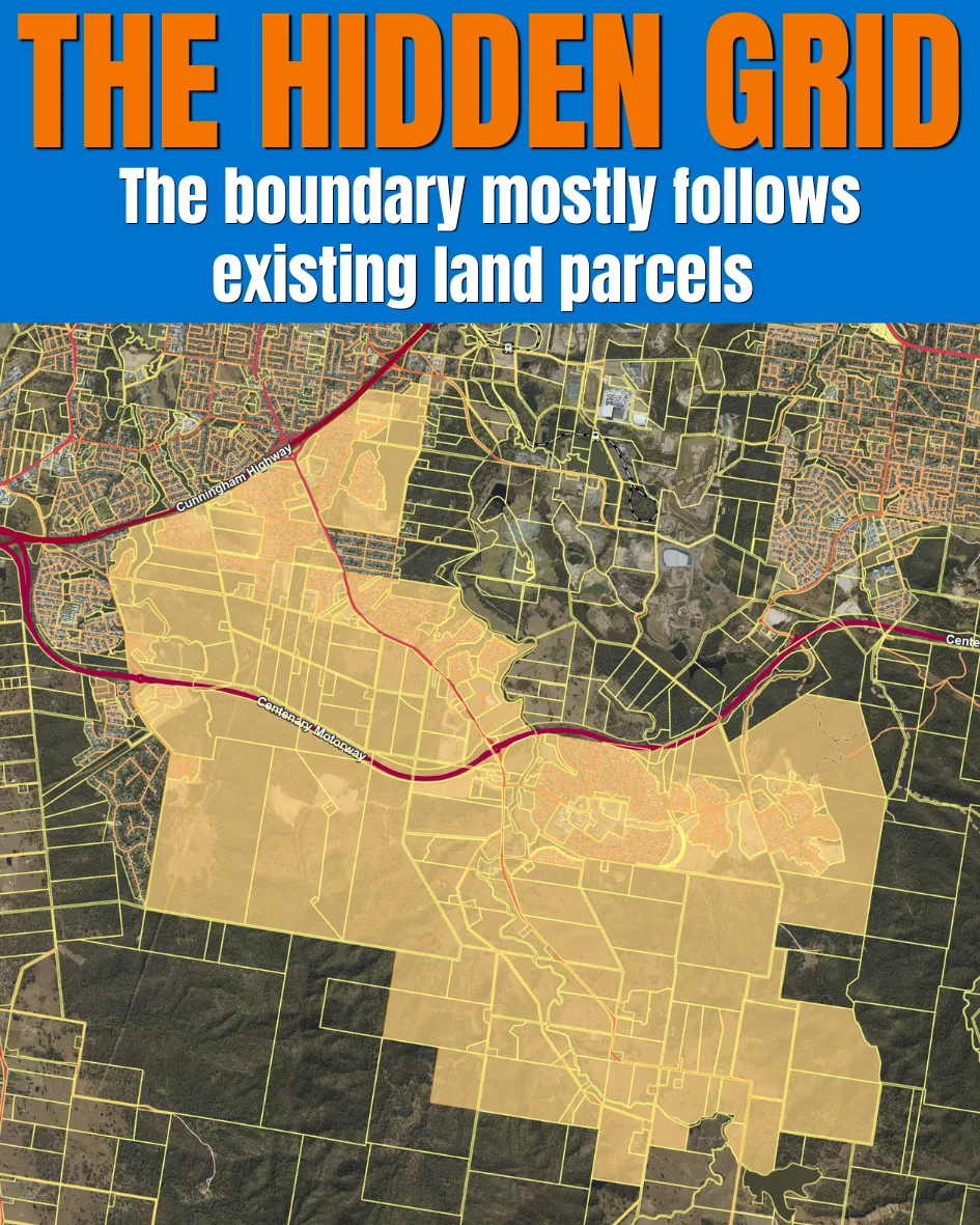 The HIDDEN GRID showing land parcels