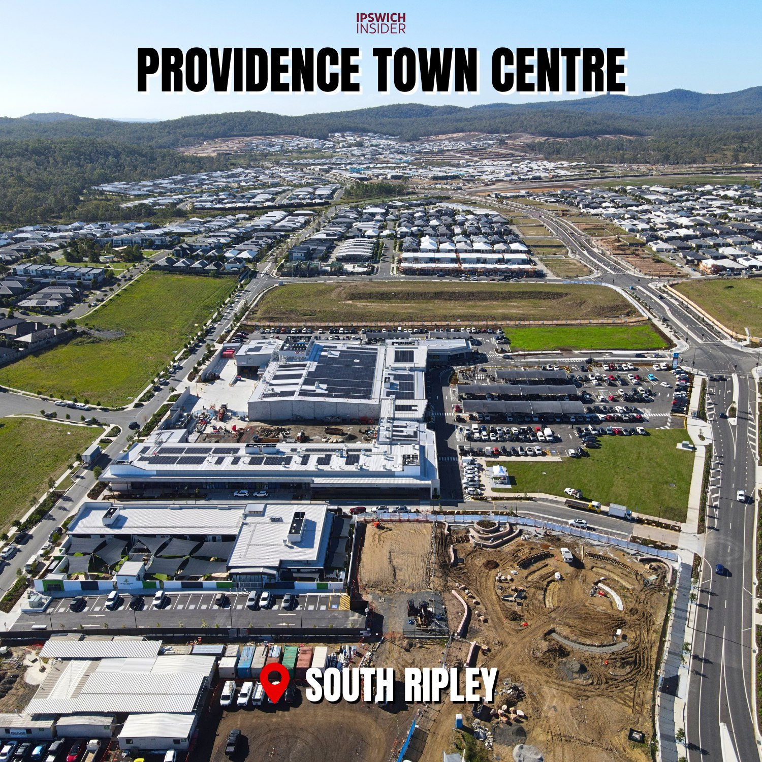 Drone photo of Providence Town Centre in South Ripley